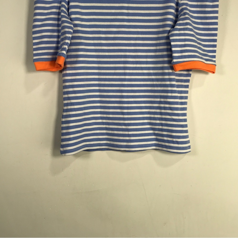 Rebecca Minkoff Puff Sleeve Striped Top, Women's Size S - Blue/White/Orange - Picture 8 of 9